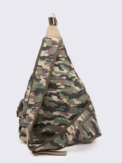 Camo Multi Pocket Sling Bag