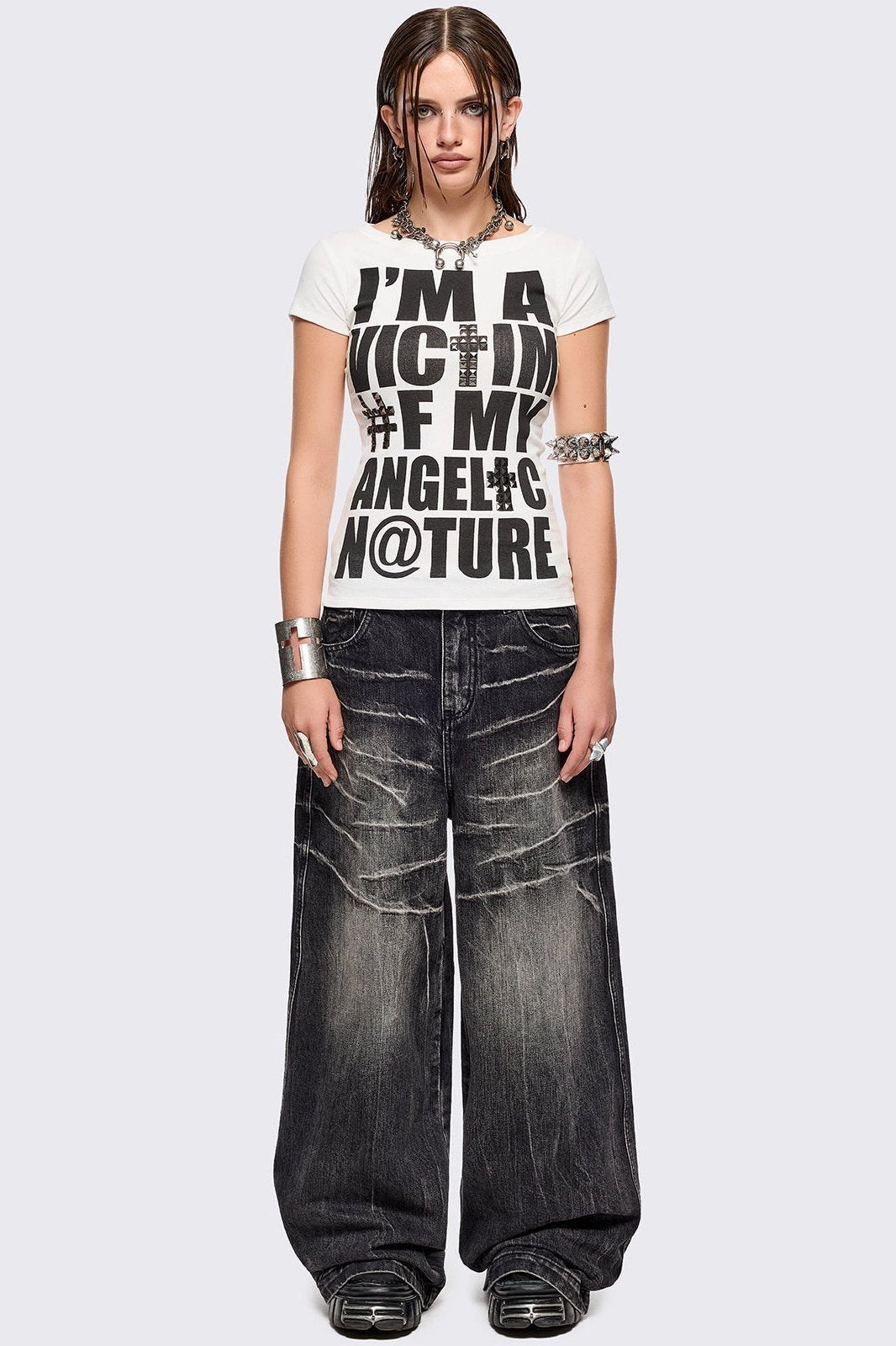 Black Washed Baggy Jeans | Minga London – Minga London EU
