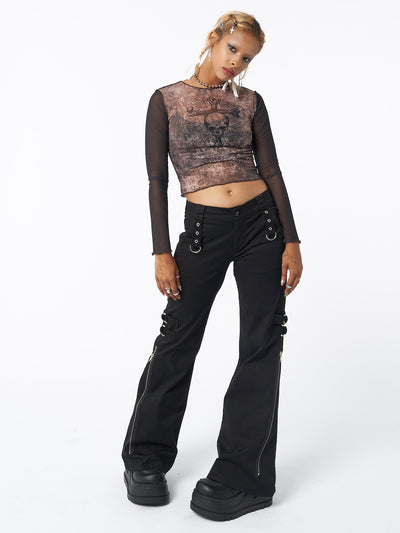 Black Rave Zip Pants - Minga EU