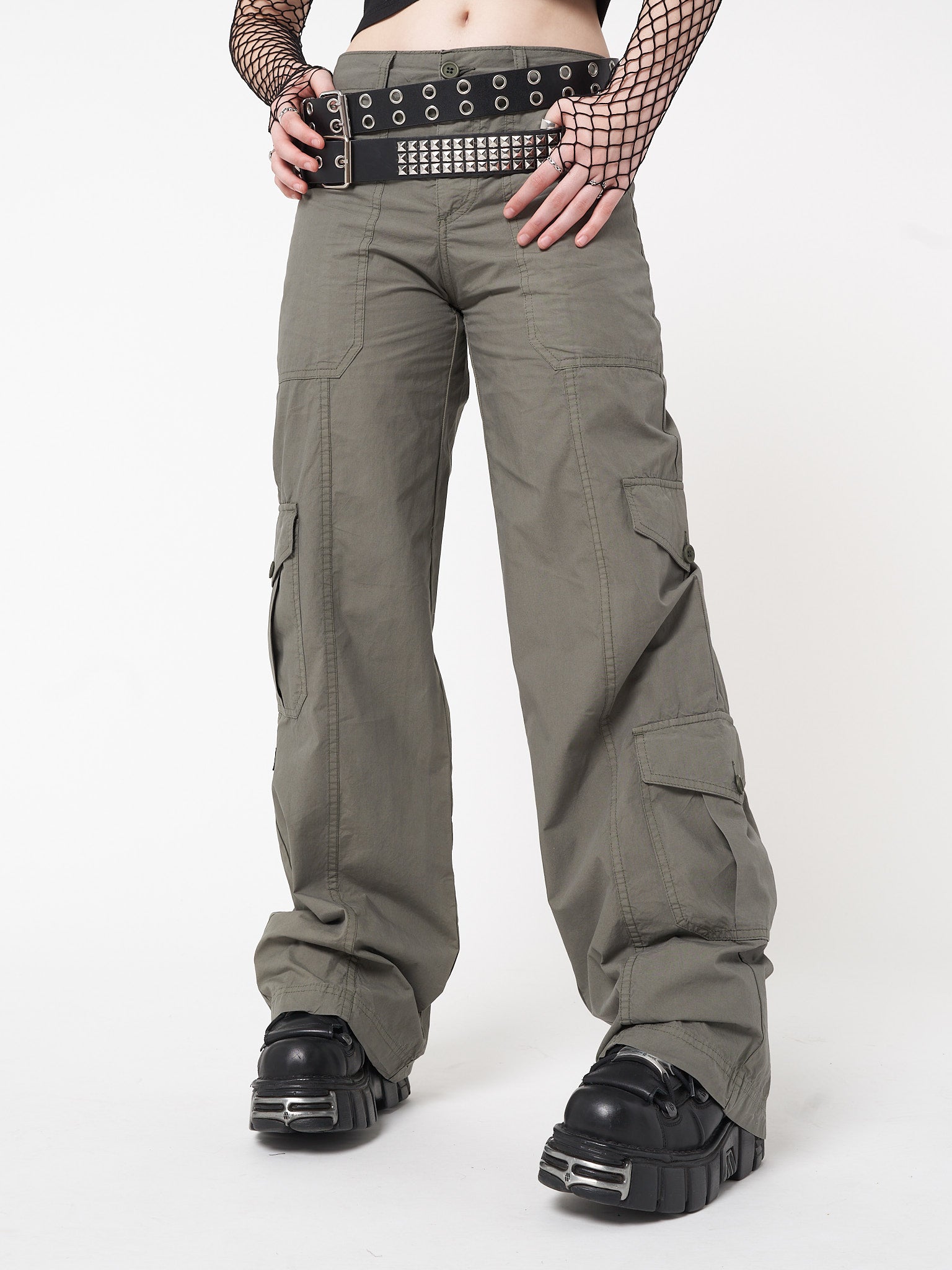 Women's Blue Cargo Pants with chain И-9085-10 - buy cheap in the online  store OLLA, Ukraine.