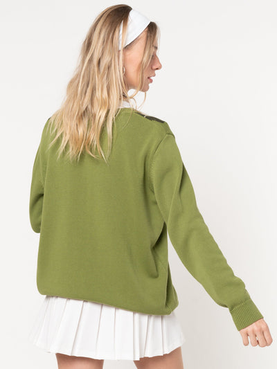 Green Shades Argyle Knitted Jumper - Minga EU