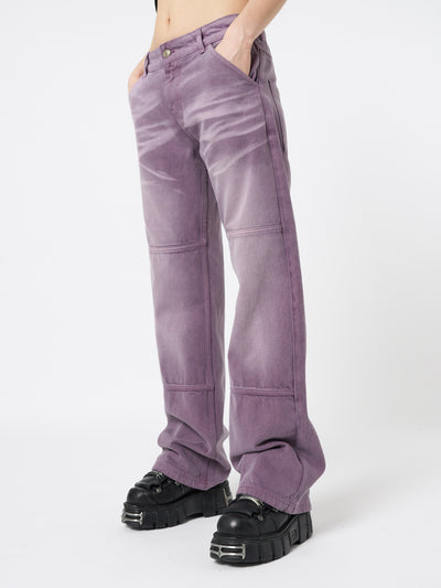 Cora Washed Mauve Straight Jeans - Minga EU