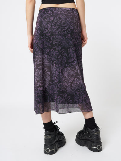Dark Renaissance Midi Mesh Skirt - Minga EU