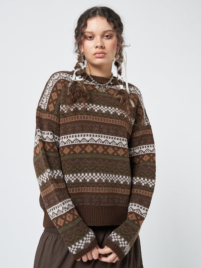Grandma Jacquard Knit Jumper - Minga EU