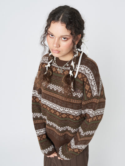 Grandma Jacquard Knit Jumper - Minga EU