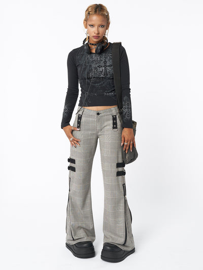 Plaid Rave Zip Pants - Minga EU