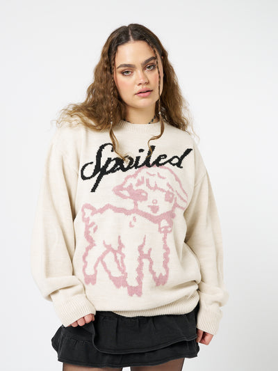 Spoiled Sheep Graphic Knitted Sweater - Minga EU