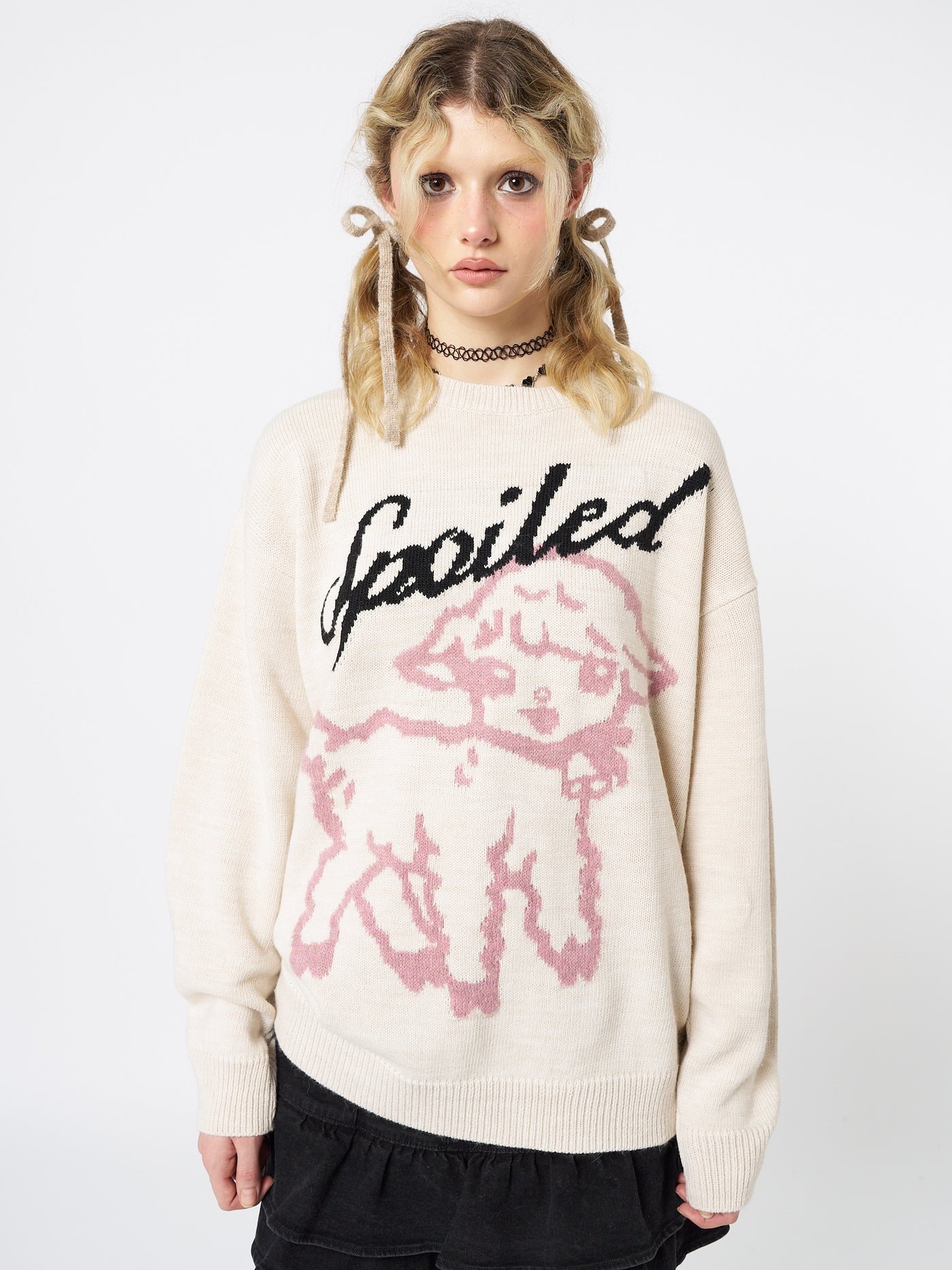 Spoiled Sheep Graphic Knitted Sweater - Minga EU