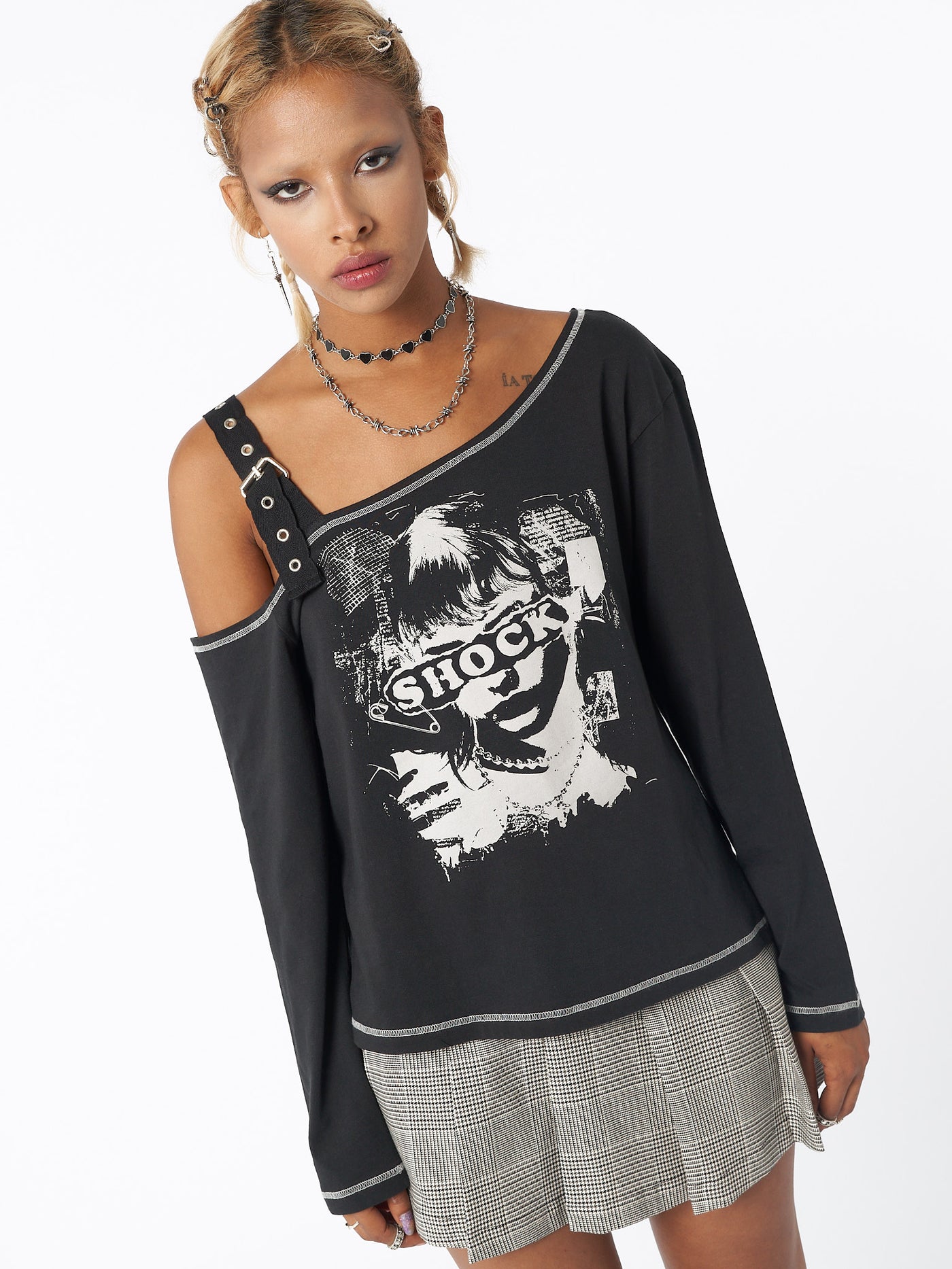 Shocky Black Asymmetric Top - Minga EU
