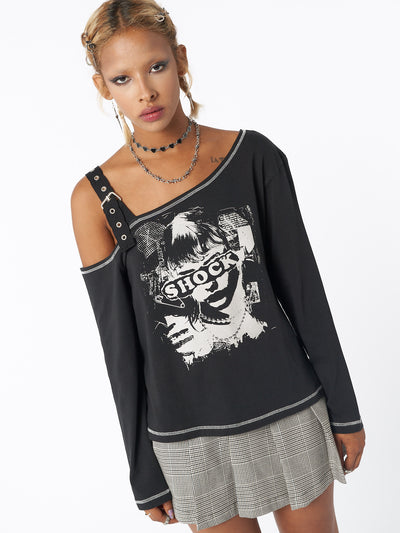 Shocky Black Asymmetric Top - Minga EU